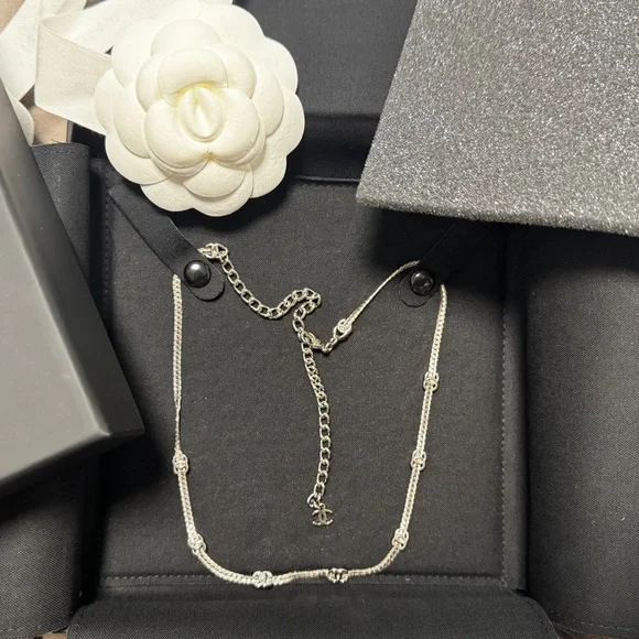 CHANEL Silver 7*Logo Necklace- classic